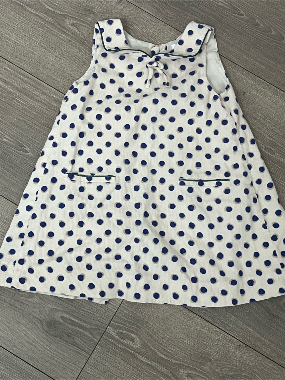 Zara White and Navy Polka Dot Kids One-Piece